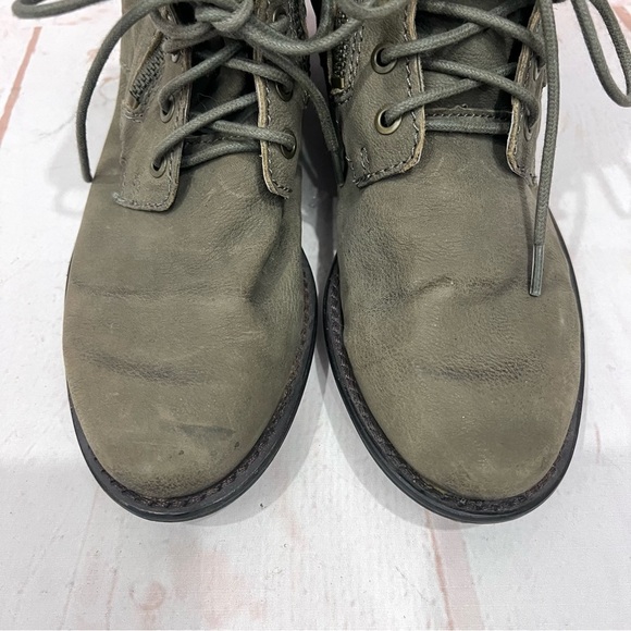 Sam Edelman Olive Army Green Nubuck Suede Mackay Lace Up Ankle Combat Moto Boots - Picture 6 of 9